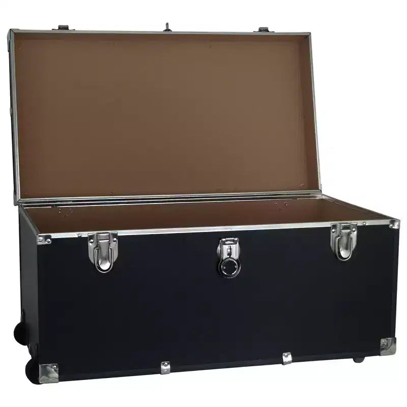 Baúl-cajonera de almacenamiento de vinilo negro con ruedas - 1 persona