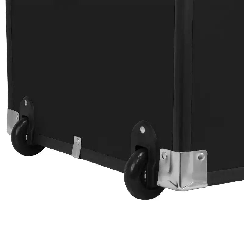 Baúl-cajonera de almacenamiento de vinilo negro con ruedas - 1 persona