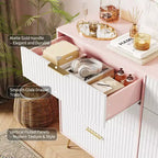 Cómoda de 8 cajones, negra/rosa/blanca/madera, individual, para dormitorio y sala de estar