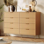 Cómoda de 8 cajones, negra/rosa/blanca/madera, individual, para dormitorio y sala de estar
