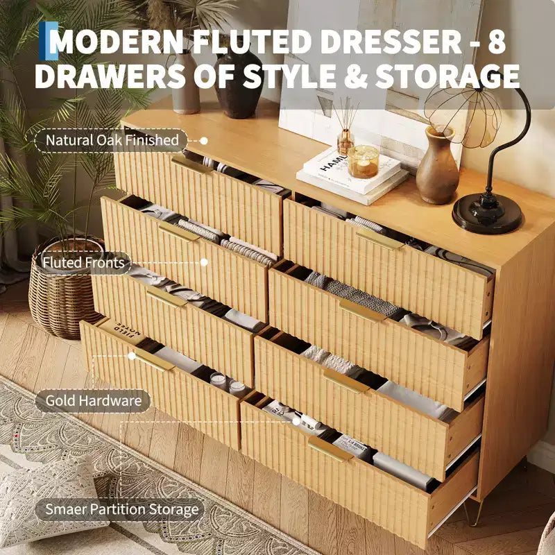Cómoda de 8 cajones, negra/rosa/blanca/madera, individual, para dormitorio y sala de estar