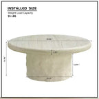 Mesa de centro pedestal redonda beige para 2-4 personas