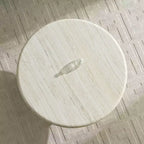 Mesa de centro pedestal redonda beige para 2-4 personas