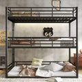 Bellemave Bunk Bed with Safety Guardrails, Metal Triple Bunk Bed with Noise-reduced Design for 3 Kids, Space-Saving