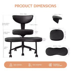 Silla de Rodillas Beige / Negra / Rosa con Ruedas – Giratoria 360°, Altura Ajustable, Un Asiento