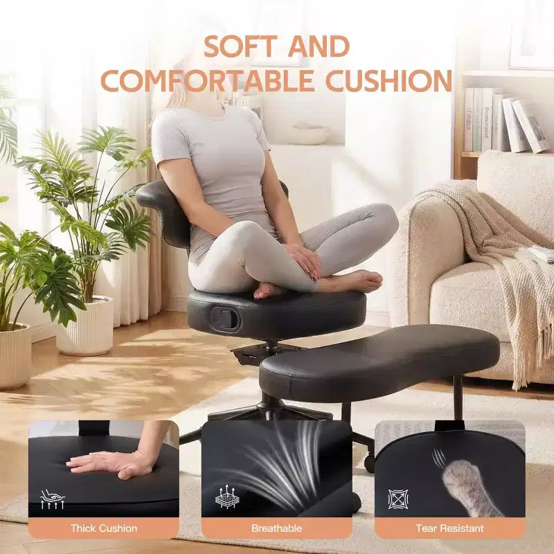 Silla de Rodillas Beige / Negra / Rosa con Ruedas – Giratoria 360°, Altura Ajustable, Un Asiento