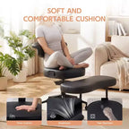 Silla de Rodillas Beige / Negra / Rosa con Ruedas – Giratoria 360°, Altura Ajustable, Un Asiento