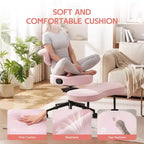 Silla de Rodillas Beige / Negra / Rosa con Ruedas – Giratoria 360°, Altura Ajustable, Un Asiento