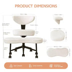 Silla de Rodillas Beige / Negra / Rosa con Ruedas – Giratoria 360°, Altura Ajustable, Un Asiento