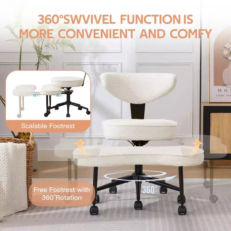 Silla de Rodillas Beige / Negra / Rosa con Ruedas – Giratoria 360°, Altura Ajustable, Un Asiento