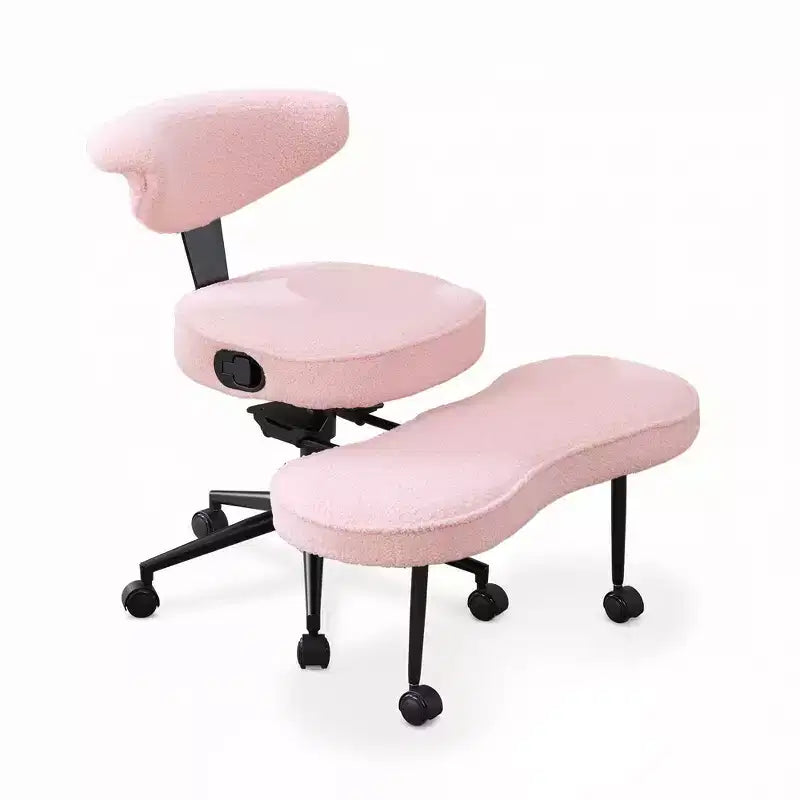 Silla de Rodillas Beige / Negra / Rosa con Ruedas – Giratoria 360°, Altura Ajustable, Un Asiento