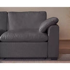 Sofá seccional modular de gran tamaño de 305 cm, lino/cuero sintético, 4 asientos
