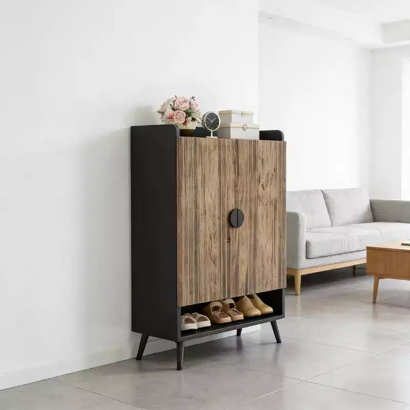 Zapatero de madera ajustable de 7 niveles, Negro/Marrón y Blanco/Dorado, Capacidad para 24 pares