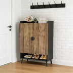 GDFStudio Camden Modern 7-Tier Adjustable Wood Shoe Cabinet