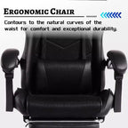 Sillón de juego reclinable de cuero sintético (PU) negro/azul/rojo/blanco con reposapiés, asiento individual