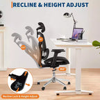 Silla de oficina de malla con respaldo alto negra/gris – Asiento único, ajustable