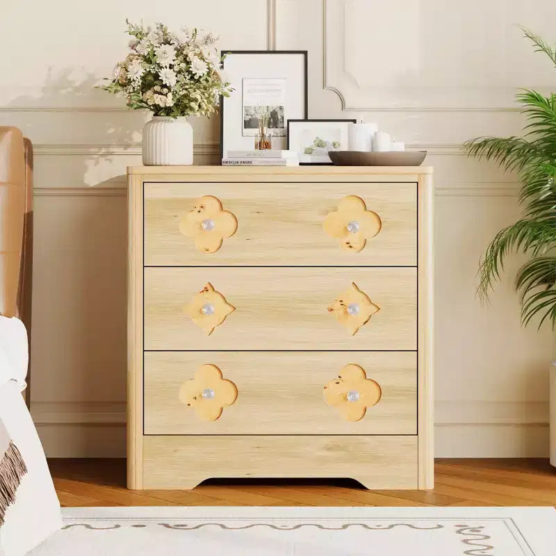 30.4 Bedroom Dresser, Chest of Drawers with 3 Decorative Drawers & Clothes Storage Cabinet, Ideal Drawer Organizer for Bedroom, Closet & Living Room