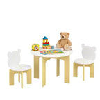 Juego de mesa redonda y 2 sillas blancas para niños, 3 piezas, edades 1 a 5