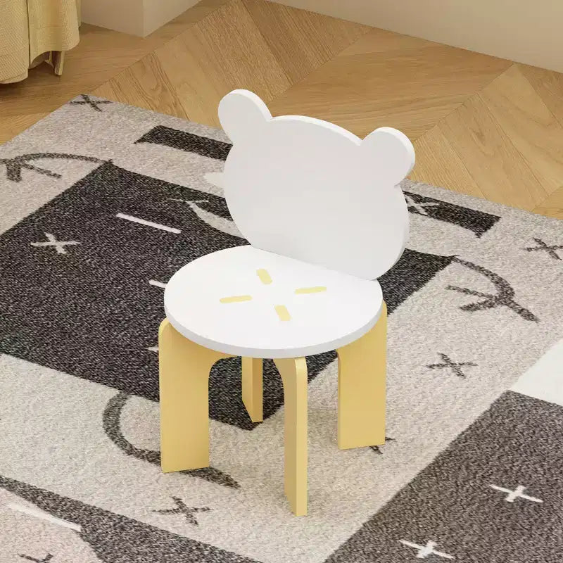 Juego de mesa redonda y 2 sillas blancas para niños, 3 piezas, edades 1 a 5