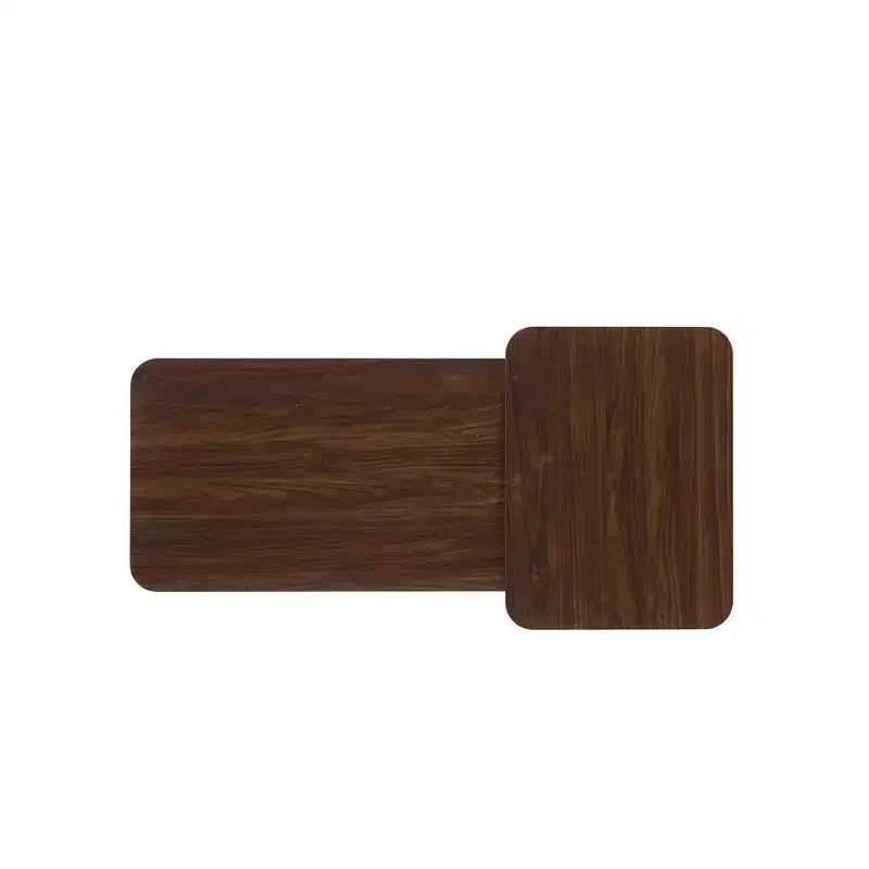 Juego de 2 mesas de centro nido rectangulares doradas y marrones