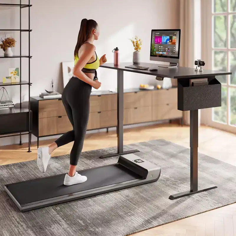 Escritorio eléctrico de pie negro, 160 cm de altura regulable, para un solo usuario
