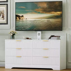 Mueble para TV con soporte – Negro / Blanco / Color madera, 6 cajones, para televisores de 32 a 85"