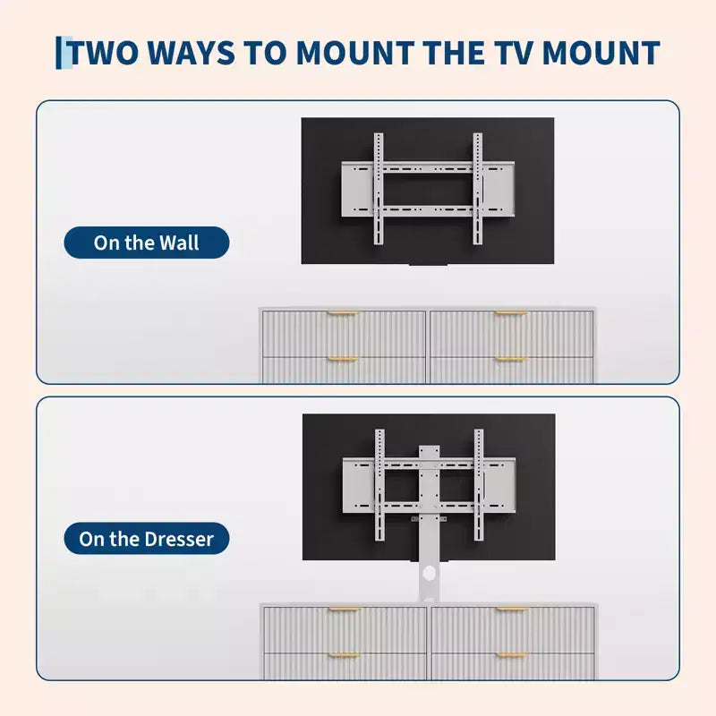 Mueble para TV con soporte – Negro / Blanco / Color madera, 6 cajones, para televisores de 32 a 85"