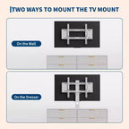 Mueble para TV con soporte – Negro / Blanco / Color madera, 6 cajones, para televisores de 32 a 85"