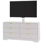 Mueble para TV con soporte – Negro / Blanco / Color madera, 6 cajones, para televisores de 32 a 85"
