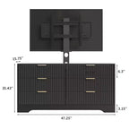 Mueble para TV con soporte – Negro / Blanco / Color madera, 6 cajones, para televisores de 32 a 85"