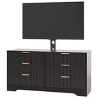 Mueble para TV con soporte – Negro / Blanco / Color madera, 6 cajones, para televisores de 32 a 85"
