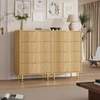 Modern Fluted Tall Dresser for Bedroom - 4 or 5 Drawers - Space-Saving Wooden Chest with Metal Handles - Clothes Organizer