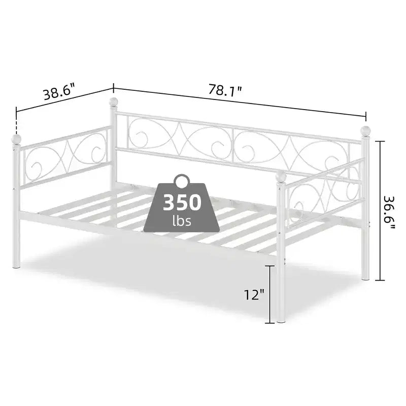Base de cama de metal individual dorada/blanca/negra con cabecero, plataforma de listones de acero