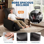 Sillón reclinable giratorio y balancín de piel sintética beige/negra/marrón/gris, 1 plaza