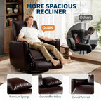 Sillón reclinable giratorio y balancín de piel sintética beige/negra/marrón/gris, 1 plaza