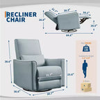Sillón reclinable giratorio y balancín de piel sintética beige/negra/marrón/gris, 1 plaza