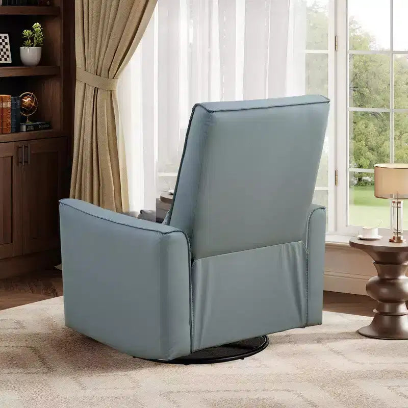 Sillón reclinable giratorio y balancín de piel sintética beige/negra/marrón/gris, 1 plaza