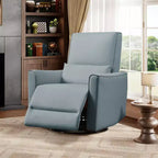 Sillón reclinable giratorio y balancín de piel sintética beige/negra/marrón/gris, 1 plaza