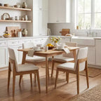 Christopher Knight Home Isolde 5 Piece Mid-Century Modern Rubberwood Fabric Upholstered Dining Set