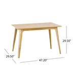 Juego de comedor rectangular de 5 piezas tapizado en gris para 4 personas