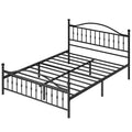 Metal Platform Bed Frame Queen  Vintage Circular Headboard & Footboard, 12.6 Underbed Storage, Heavy Duty  Black