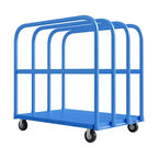 Carro de panel plano de servicio pesado 2 en 1 negro/azul/rojo, 2000 lb, 5 ruedas giratorias, 1-2 personas