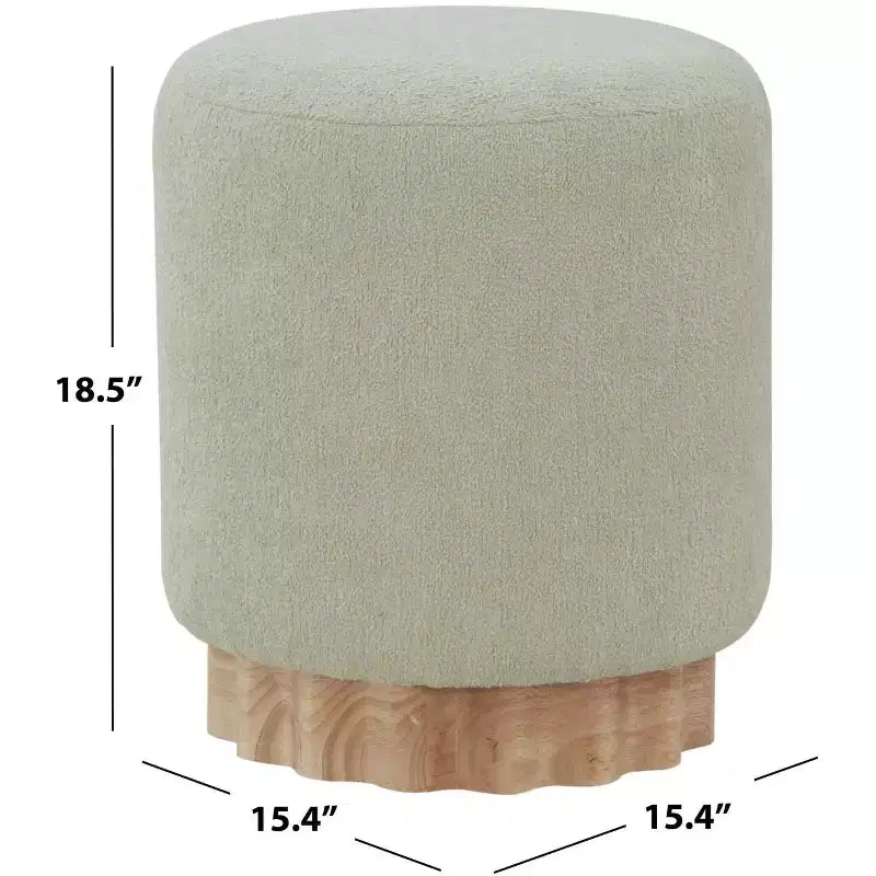 Puf redondo de Boucle – Marrón claro / Topo, Asiento individual