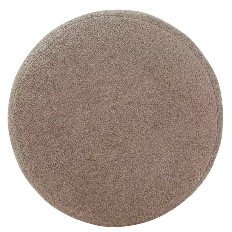 Puf redondo de Boucle – Marrón claro / Topo, Asiento individual