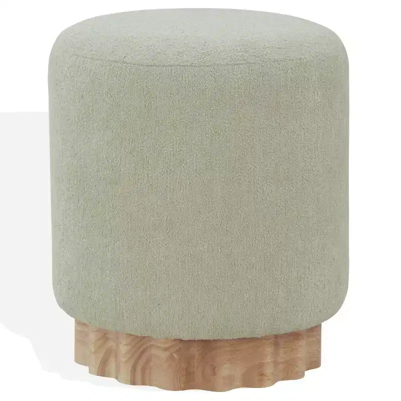Puf redondo de Boucle – Marrón claro / Topo, Asiento individual