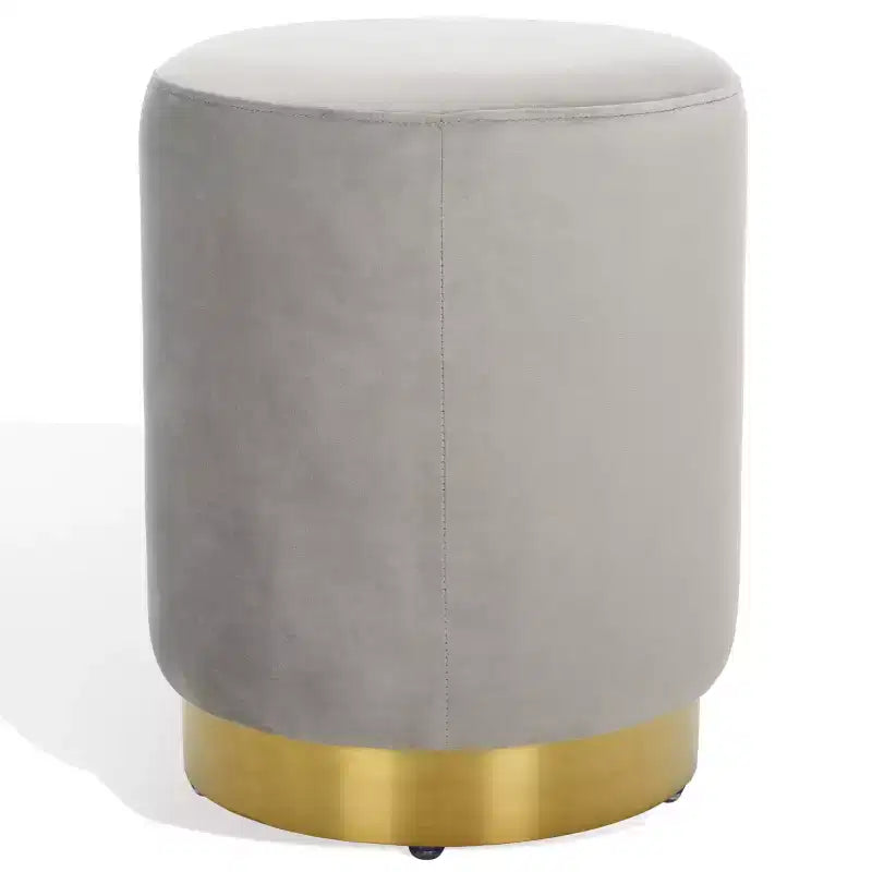Puf redondo de terciopelo con base de latón, asiento individual — Varios colores
