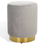 Puf redondo de terciopelo con base de latón, asiento individual — Varios colores
