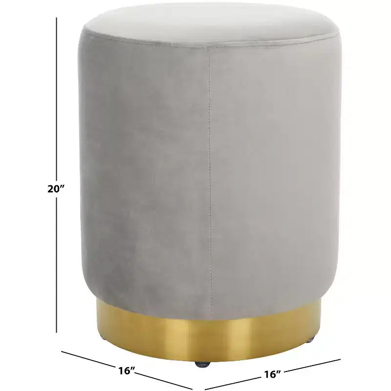 Puf redondo de terciopelo con base de latón, asiento individual — Varios colores