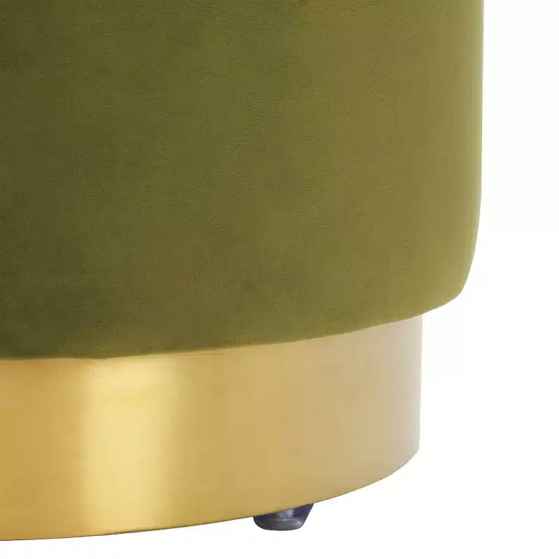 Puf redondo de terciopelo con base de latón, asiento individual — Varios colores