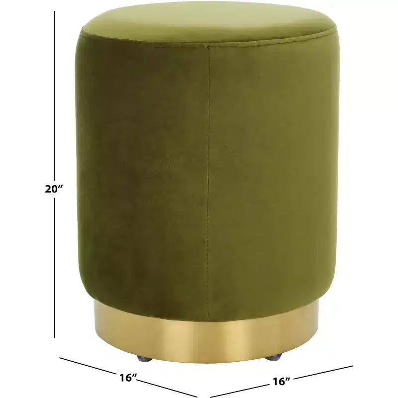 Puf redondo de terciopelo con base de latón, asiento individual — Varios colores